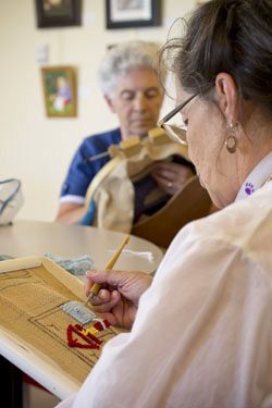 Two women crafting